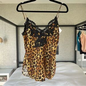 RARE La Perla Maison Silk Leopard Animal Print Tank Top NWT